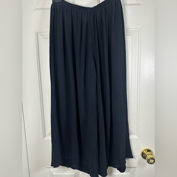 Proenza Schouler black elastic waist wide leg pants